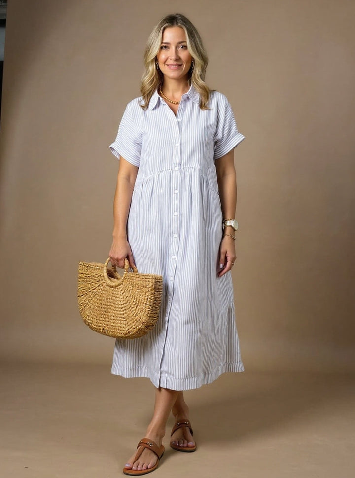 Lydia | Striped Shirt Dress