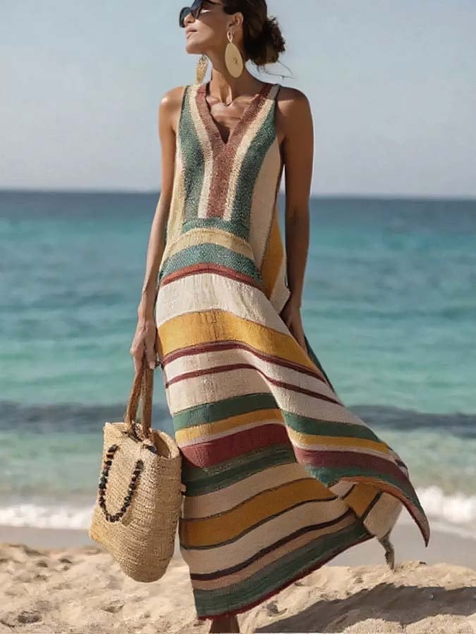 Solène | Horizon Stripe Maxi Dress